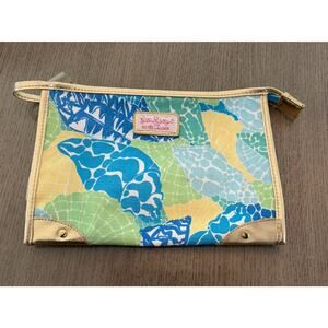 LILLY PULITZER FOR ESTEE LAUDER Colorful Shell Cosmetic Bag Travel Makeup Pouch
